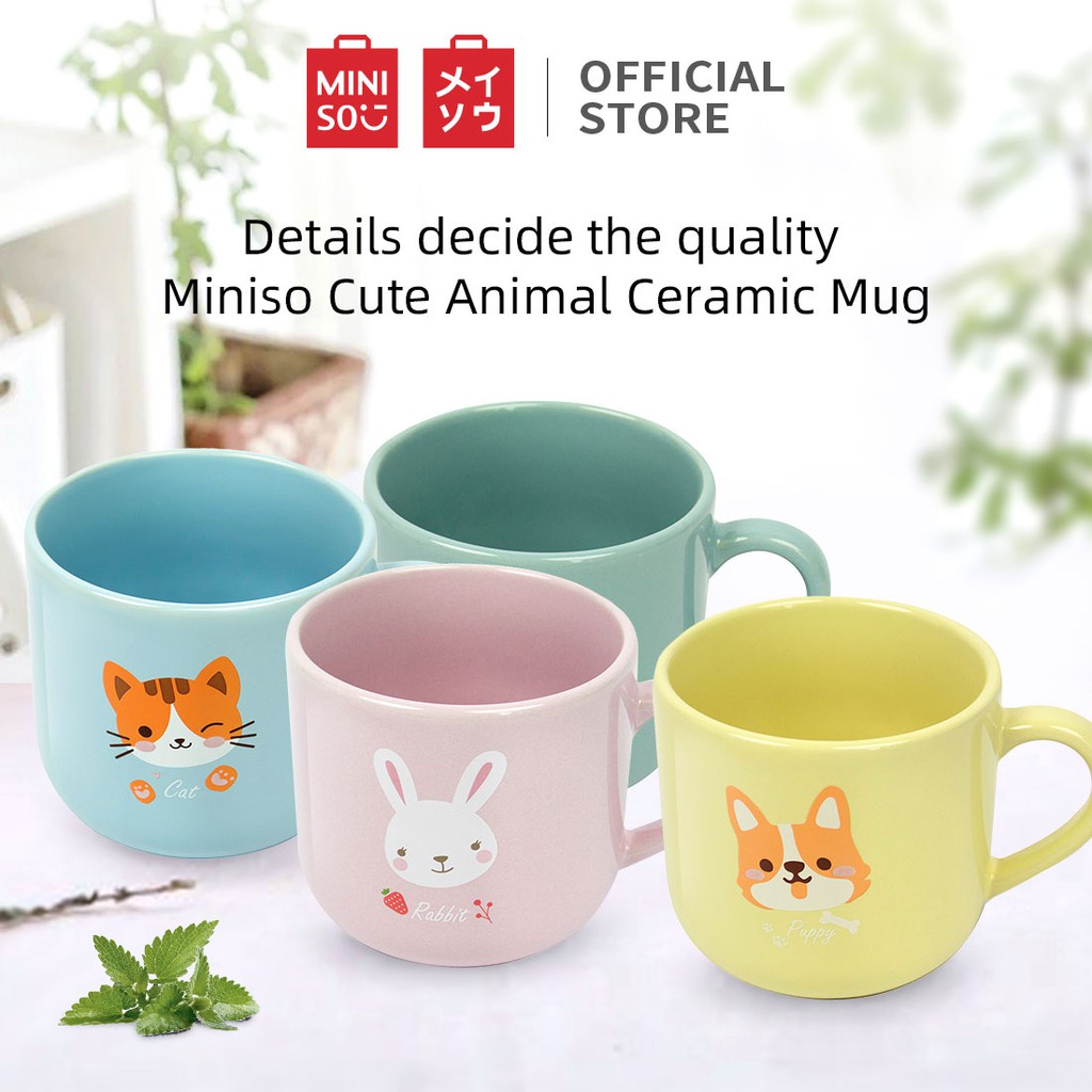 04!Phổ biến nhất! Cốc sứ miniso in họa tiết dễ thương 330ml 90
