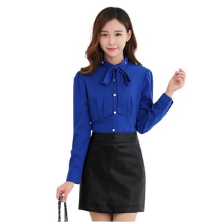 Áo sơ mi cổ cột nơ xinh xắn - qa0058