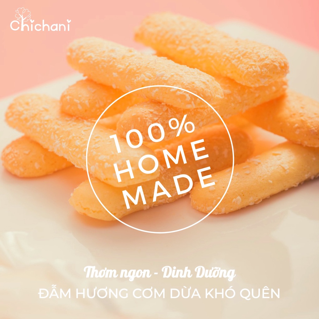 Bánh quy lưỡi mèo handmade không chất bảo quản cho bé ăn vặt 12m+