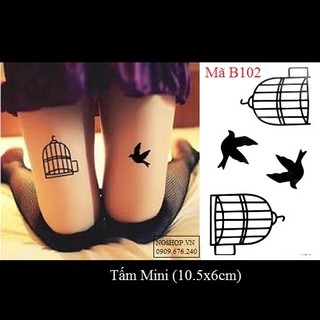 Hình xăm dán lồng chim B102