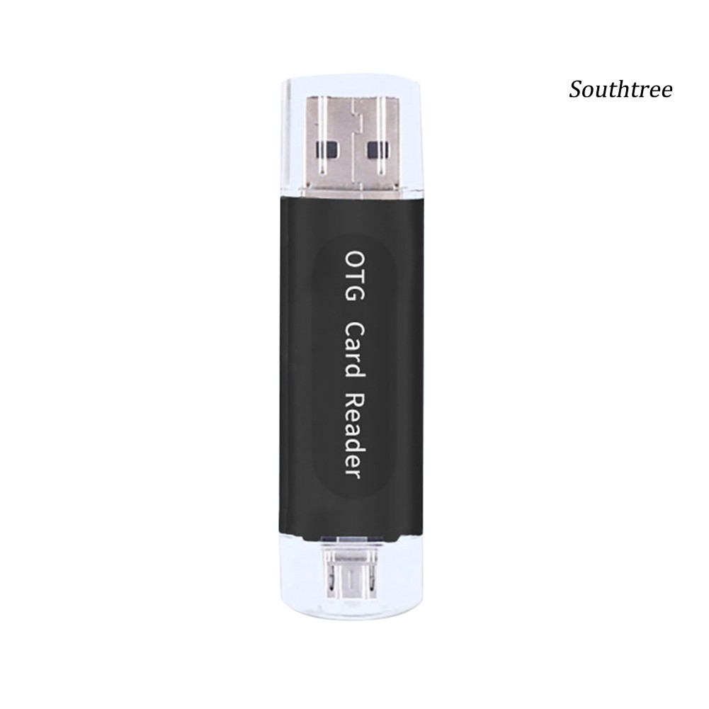【Ready stock】2 in 1 USB 2.0 Phone OTG Dual TF SD Card Reader Adapter for PC Computer Android