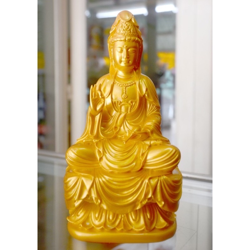 Tượng ngài quan thế âm Bồ tát ngồi cao 18cm