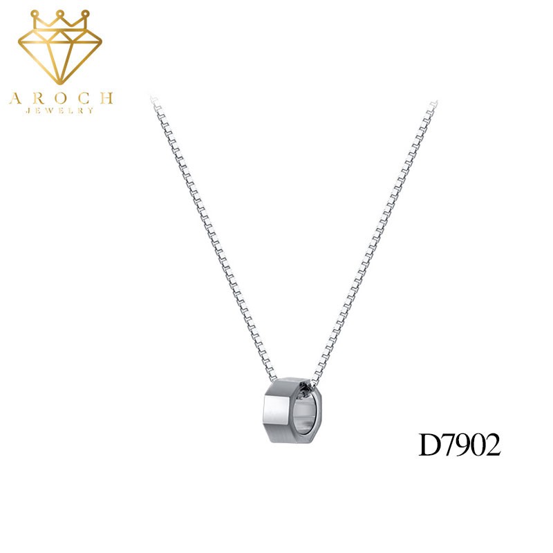 Dây chuyền bạc Ý 925 hình học đa giác cổ kính D7902 - AROCH Jewelry