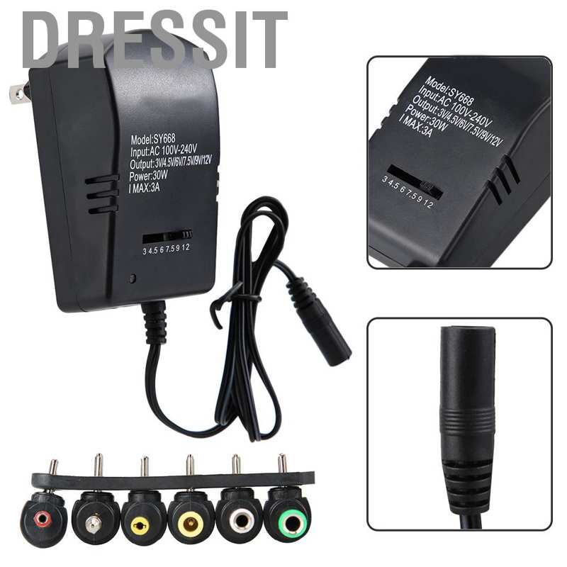 Bộ Sạc Chuyển Đổi Dòng Điện Ac / Dc 3 / 4.5v / 6v / 7.5v / 9v / 12v