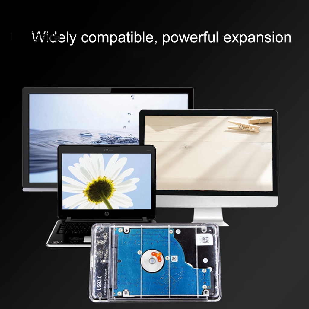 Hộp Đựng Ổ Cứng Trong Suốt 2.5 Inch Usb3.0 Sata Sang Micro B Hdd / Ssd Cho Laptop / Pc | BigBuy360 - bigbuy360.vn