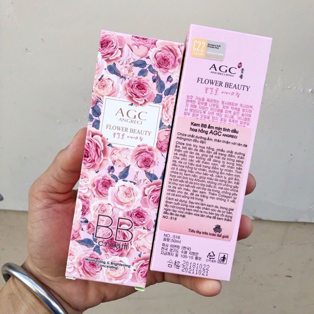 Kem Nền BB Cream AGC Chiết Xuất Tinh Dầu Hoa Hồng 50ml