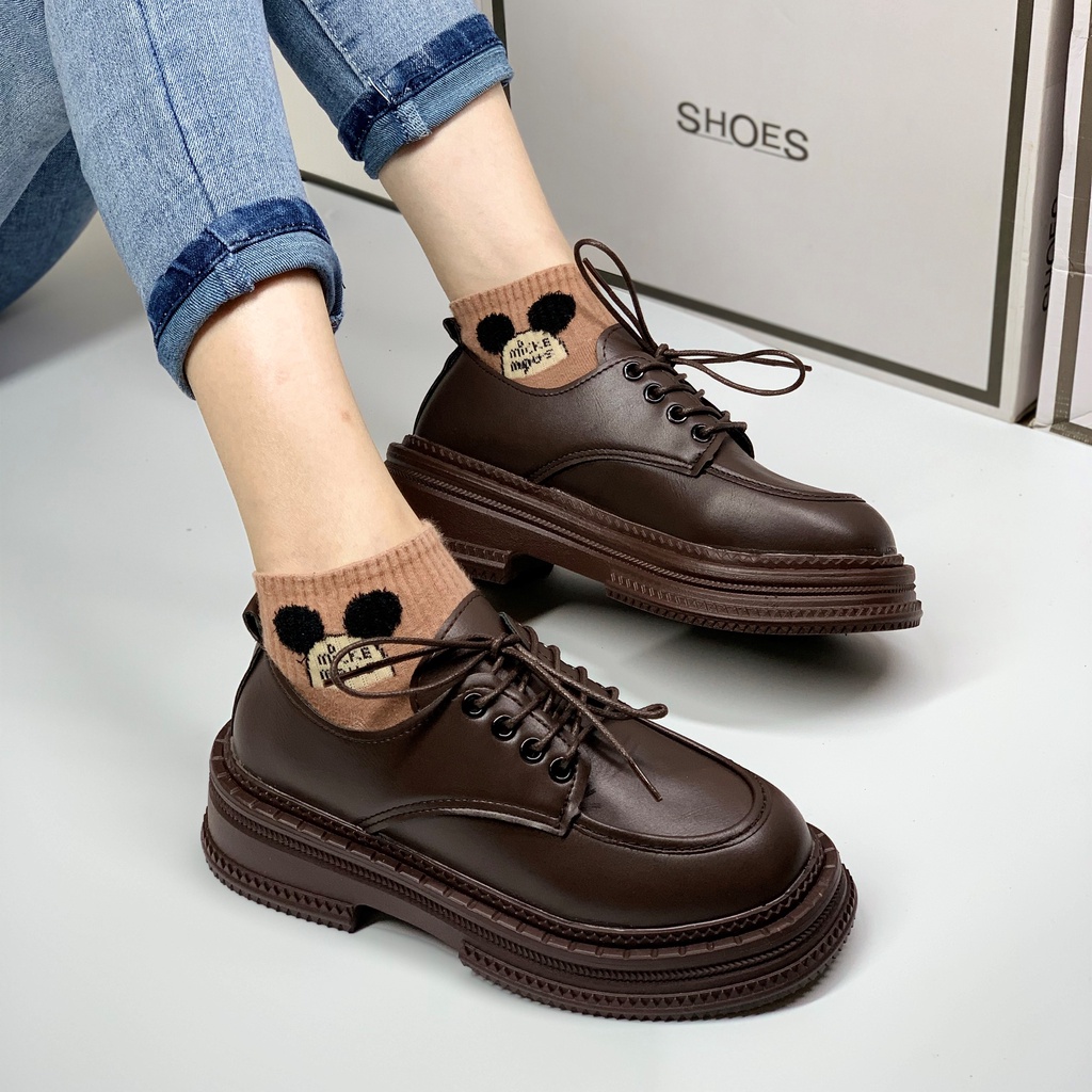 GIÀY OXFORD KELLY DA MỊN ĐẾ KẾP HỌA TIẾT ĐỘC QUYỀN LOVESHOES MÃ D777