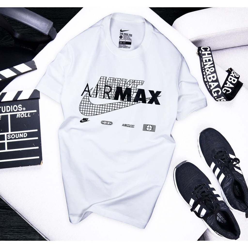 Áo Thun Nam Airmax Ni.ke Cổ Tròn Tay Ngắn Mềm Mát, Thoáng Khí, Thấm Hút Mồ Hôi Tốt Vải Cotton