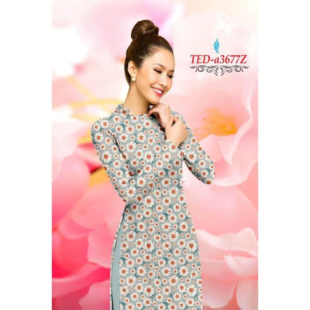 Áo dài lụa cúc họa mi đủ size