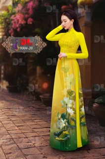 Vải áo dài hoa sen