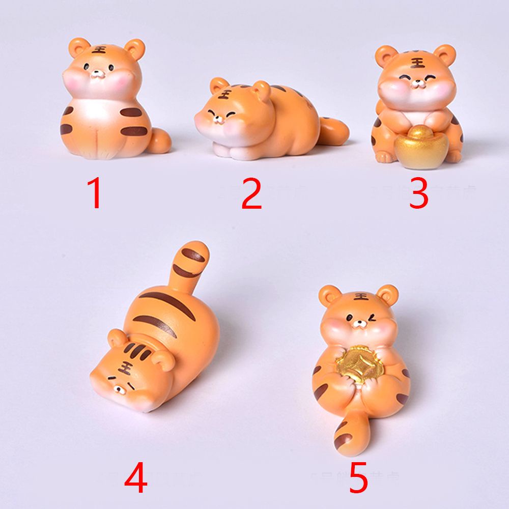 Vật trang trí hình con hổ may mắn màu vàng mini để bàn trang trí nhà cửa dịp năm mới