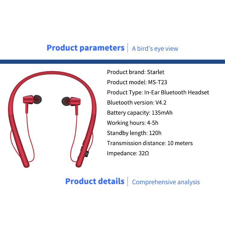 Tai nghe Bluetooth siêu bass Wireless MS-T23