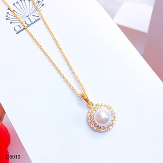 Dây chuyền nữ dạng nhuyễn mặt trái châu viền đính đá thiết kế cao cấp Orin D5010
