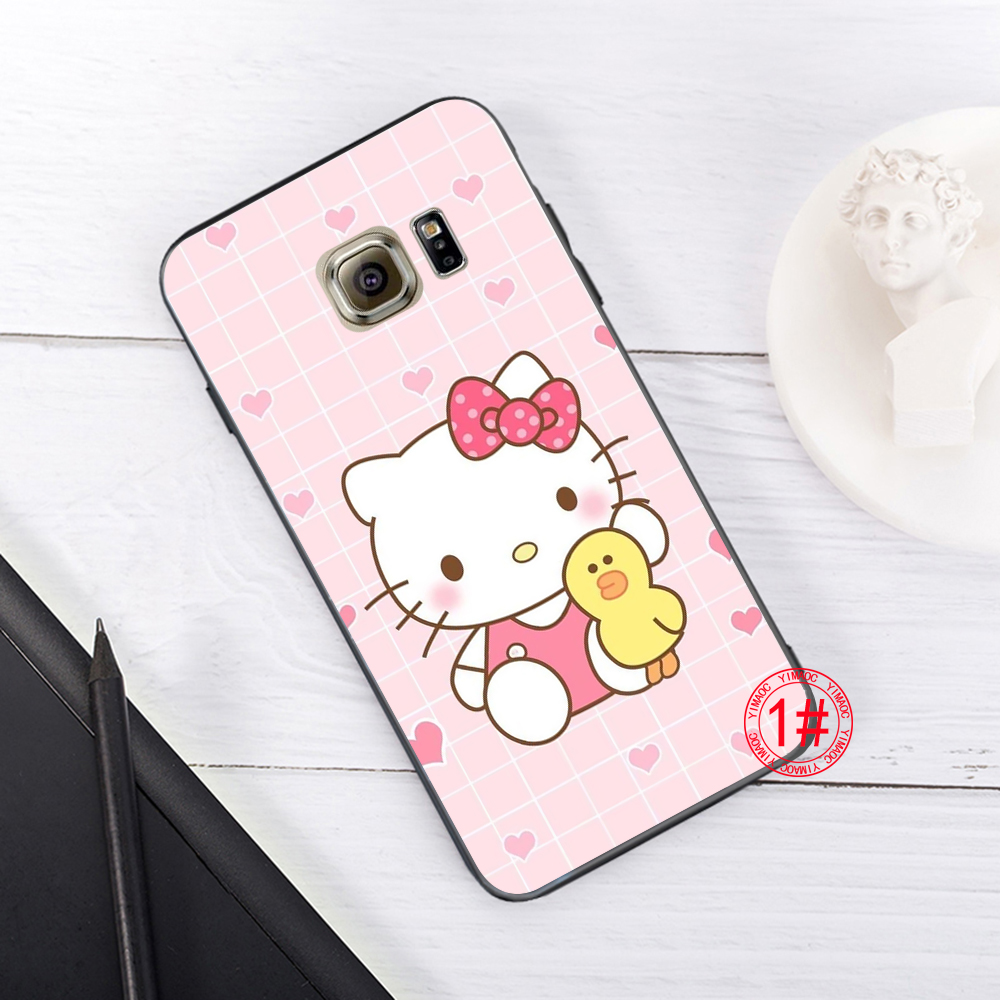 Ốp điện thoại mềm in hình vẽ Hello Kitty dễ thương 73U dành cho Samsung S7 Edge S8 S9 S10 Plus Plus S10E