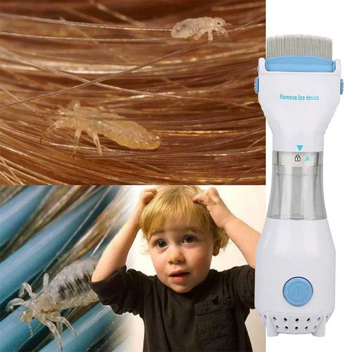 Lược Máy Chải Chấy Thông Minh - Lược Điện Chải Chấy Và Trứng Tặng Kèm 3 Miếng Lọc