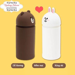 Hộp bút silicone gấu Brown Line