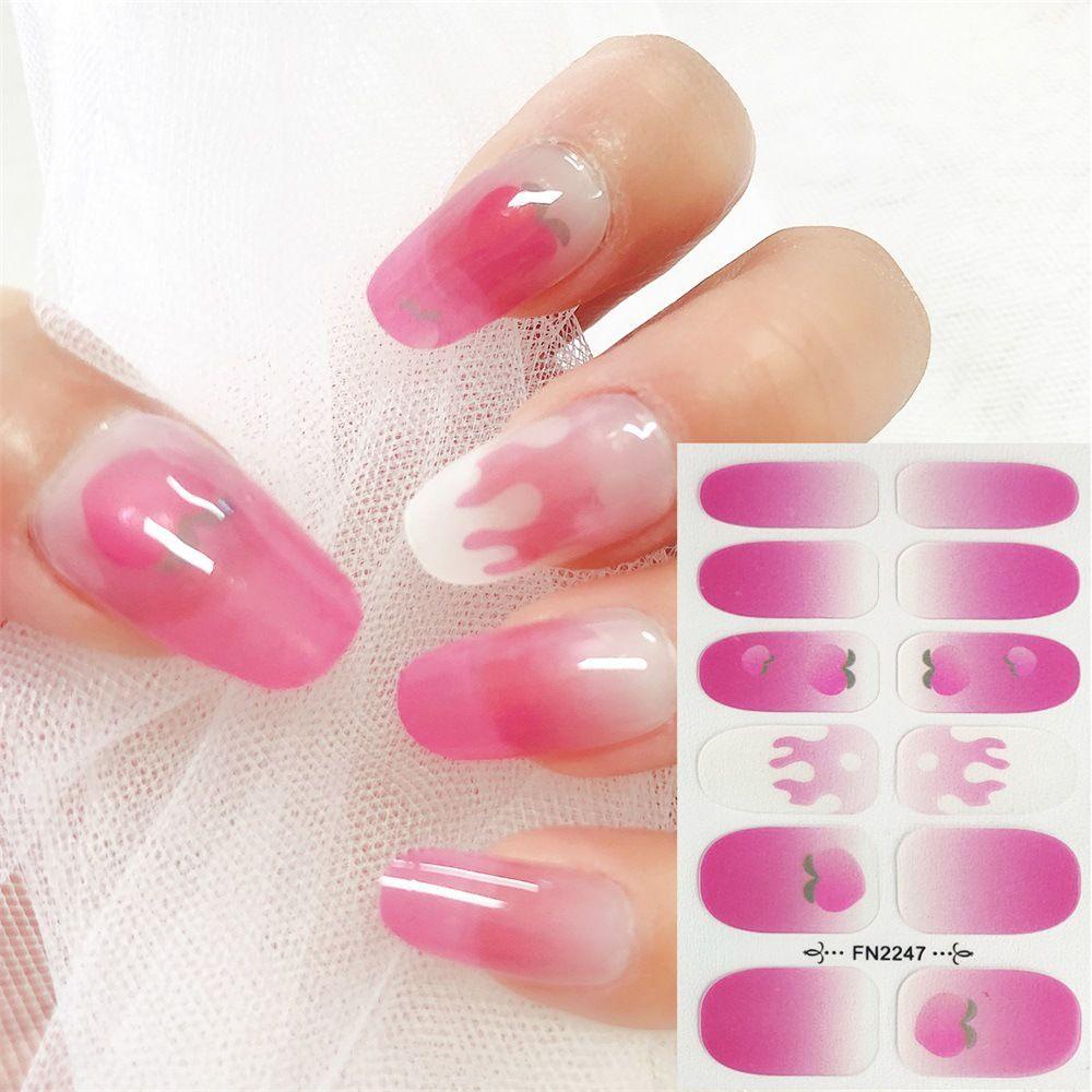 OCEANMAP Miếng Dán Trang Trí Móng Tay 3D Tự Dính Chống Thấm Nước Phong Cách Hàn Quốc Thanh Lịch Dành Cho Nữ