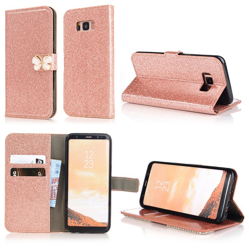 Bao da kim tuyến đính bươm bướm trang trí cho Samsung J3 2016 2017 | BigBuy360 - bigbuy360.vn