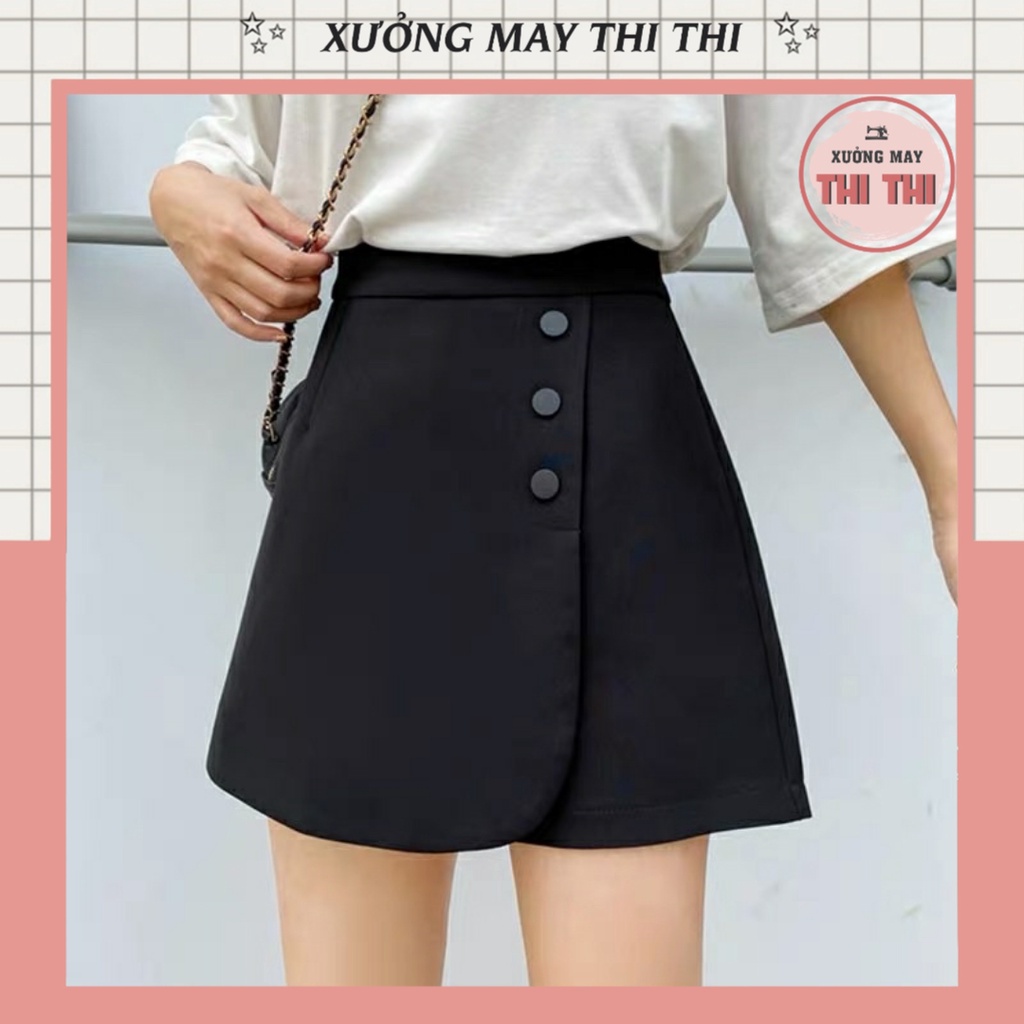 Chân váy chữ A quần giả váy có 3 khuy bấm trẻ trung tôn dáng V99(có ảnh thật)