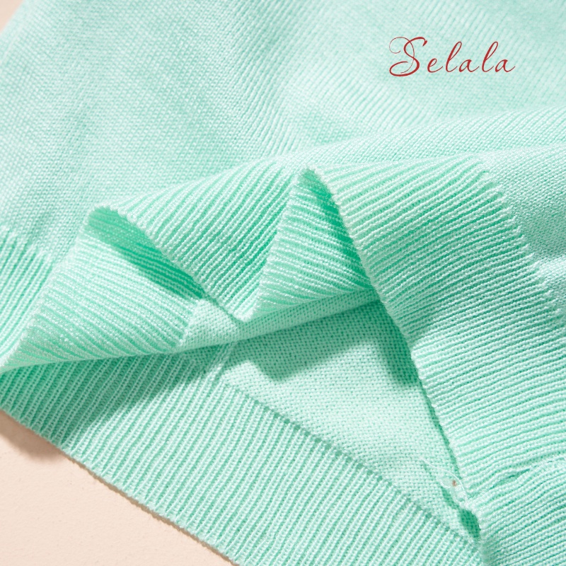 Áo Yếm Khuy Selala Dáng Ôm Cổ Nơ Phối Sexy Siêu Co Giãn Thoải Mái V11