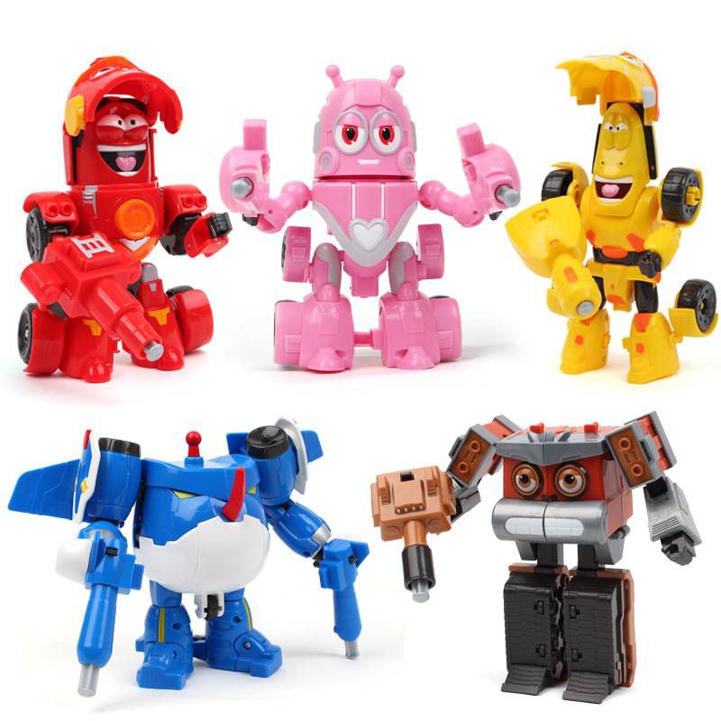 set Larva Toy Robot Creative Fun Assembly Transformation Toy Cute Anime Mecha Action Figure Model Birthday Gift for Kid