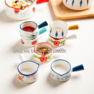 Bát Ăn Dặm Gốm Sứ Hình Gáo Rót Họa Tiết Cho Bé 50ml Shop Mẹ Bí Đỏ