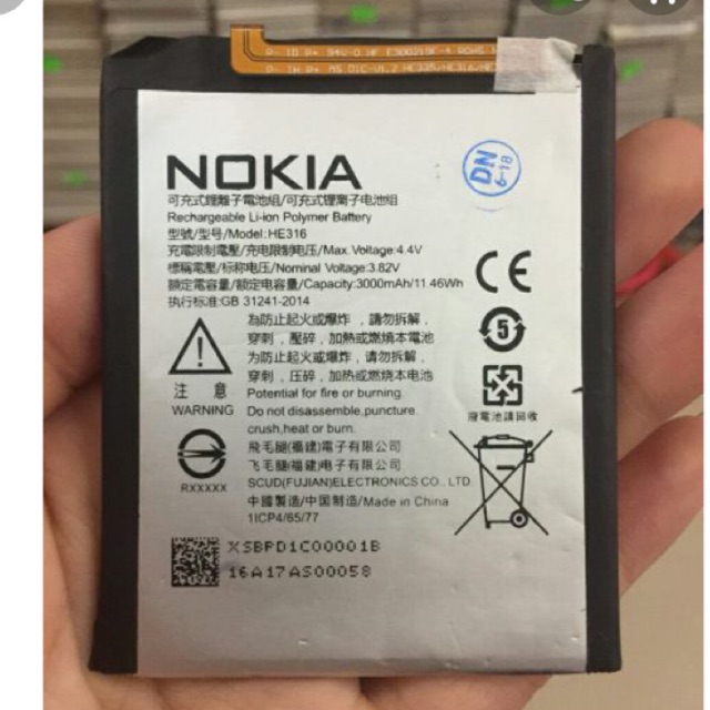 Pin xịn mới 100% cho Nokia 6 (HE316)