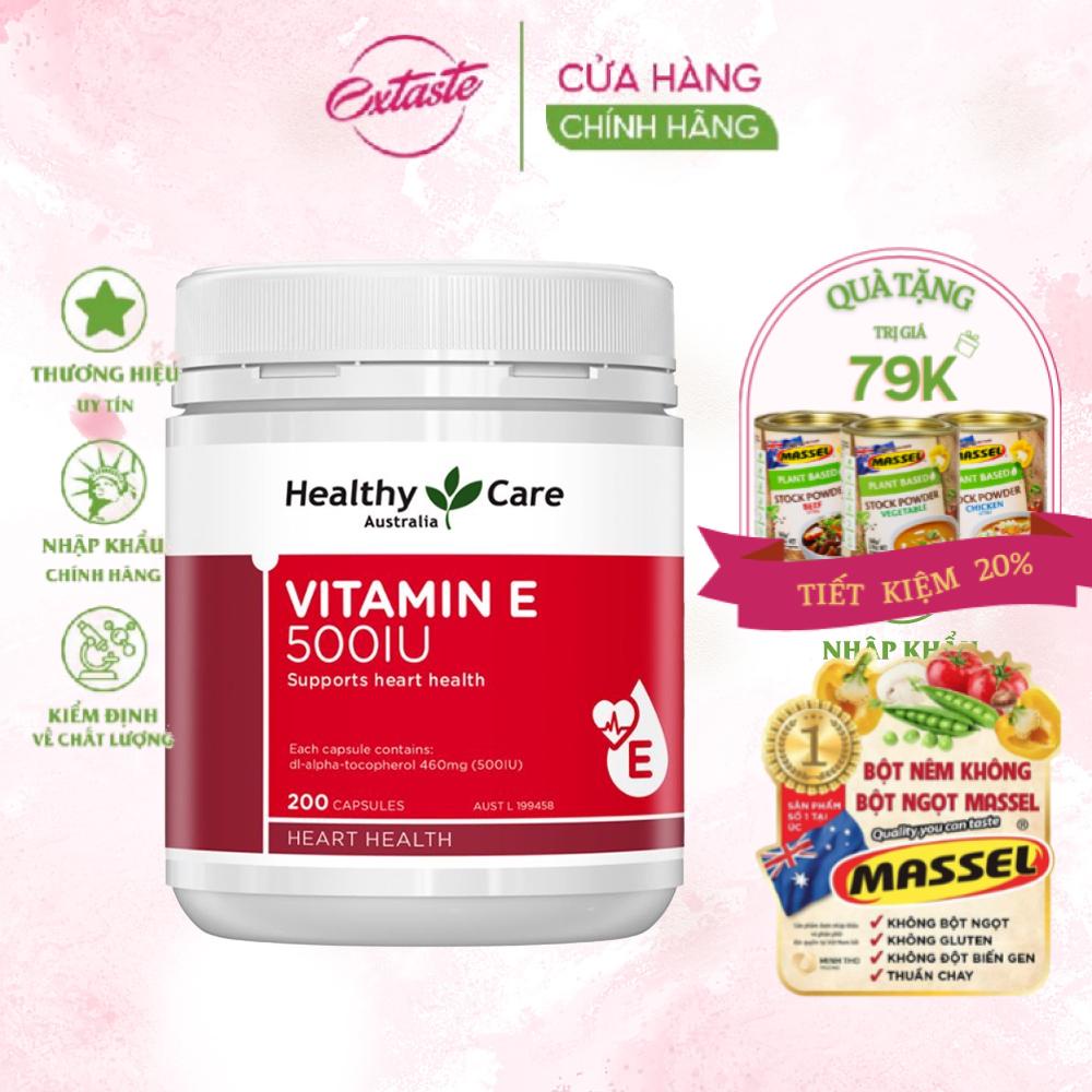 Viên uống Healthy Care Vitamin E 500IU chống oxy hóa 200 viên