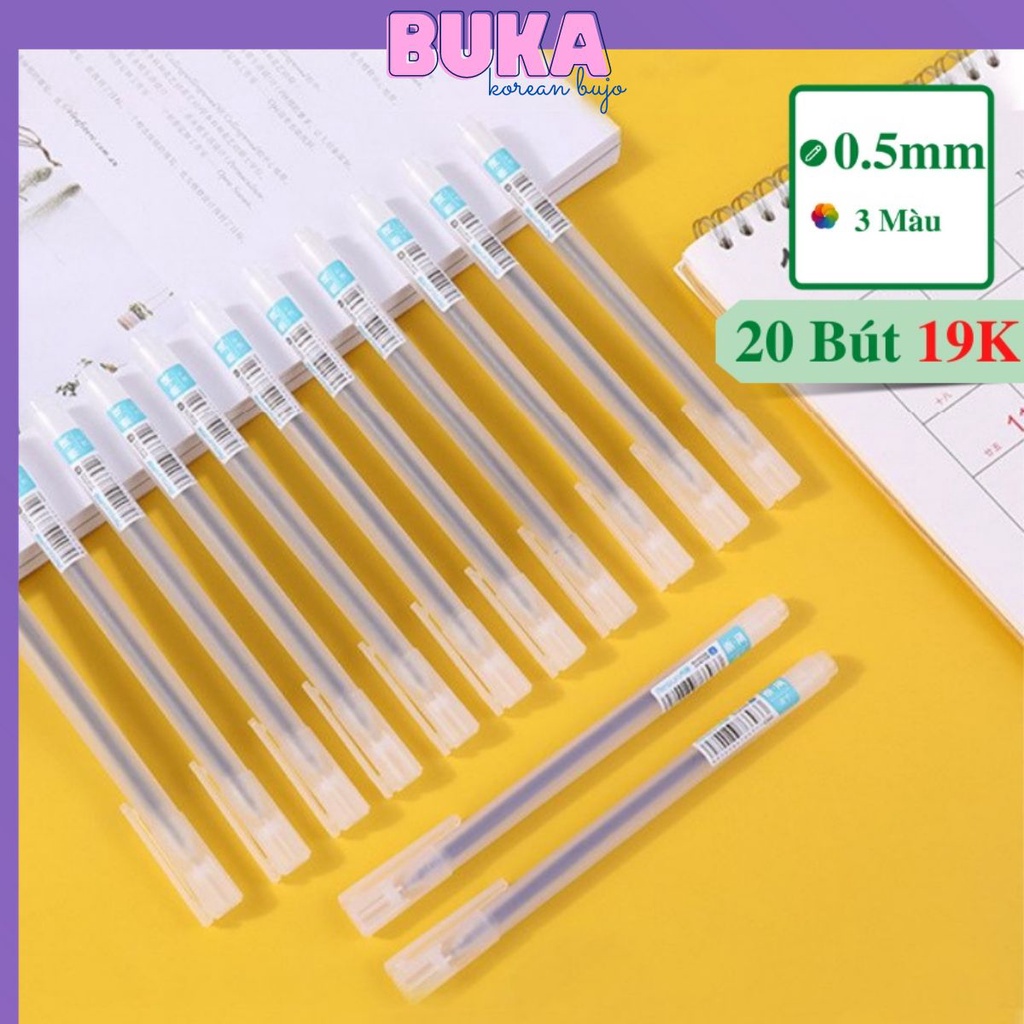 [Mã LIFEXANH03 giảm 10% đơn 500K] Bút đen Resun Buka viết Muji bản dupe mực khô nhanh ngòi 0,5mm viết trang trí sổ