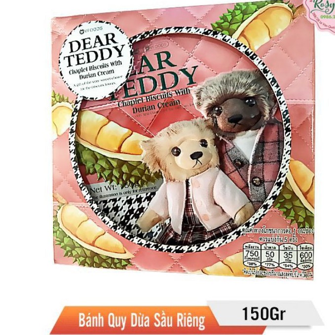 Bánh Quy Dear Teddy Sầu Riêng Thái Lan 150Gr