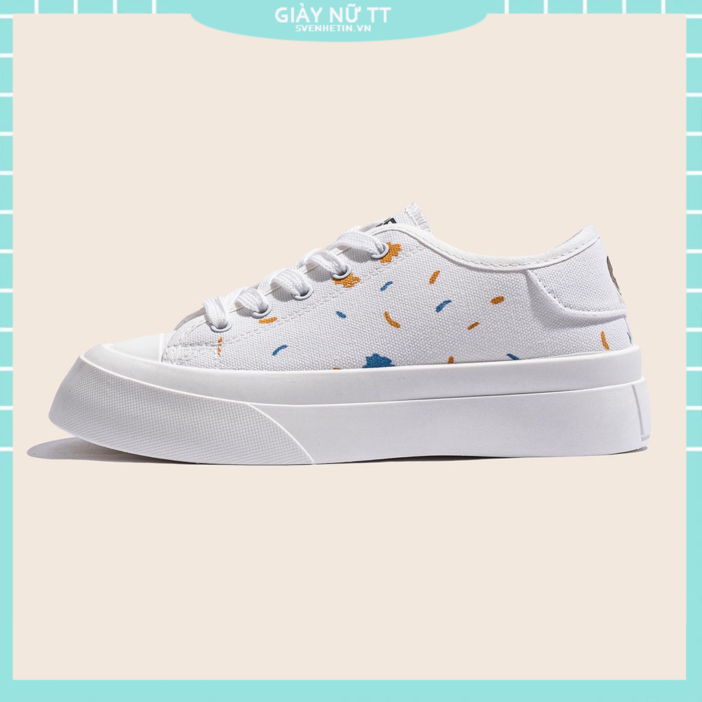 Giày Sneaker Nữ Đế Bằng Màu Trắng Da Mềm Êm Thích Hợp Đi Học Đi Làm Đi Chơi Mới Nhất giay