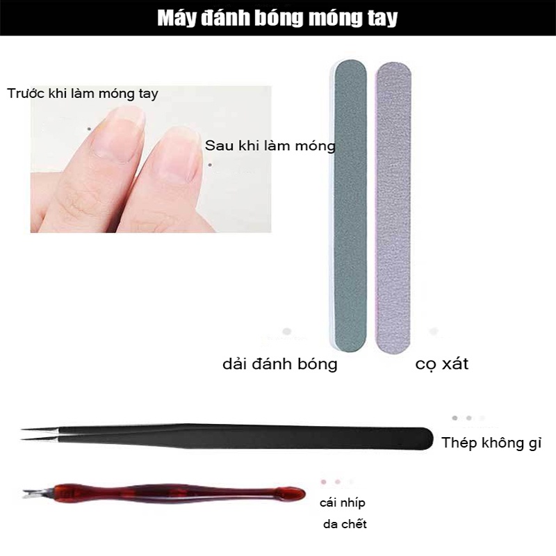 Máy hơ gel đèn led 36W Với Máy Mài Móng Tay Điện Smooth, Dũa &amp; Ủ Gel Cho Người Mới Bắt Đầu-Bộ làm móng,đèn uv móng tay