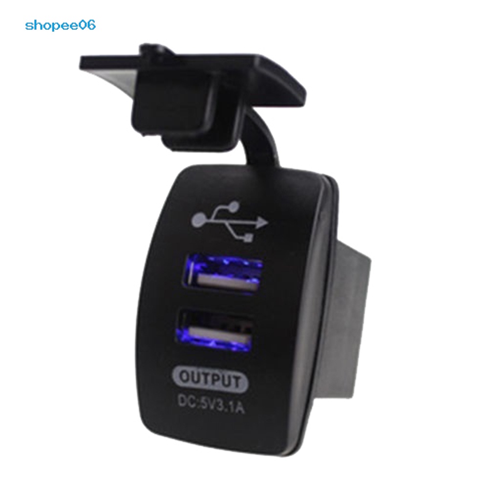 Ổ Cắm Sạc USB Hai Cổng Chống Thấm Nước Thông Dụng Cho Xe Máy/Xe Hơi