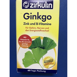 Hoạt huyết dưỡng não Zirkulin Ginkgo chuẩn Đức(60 viên)