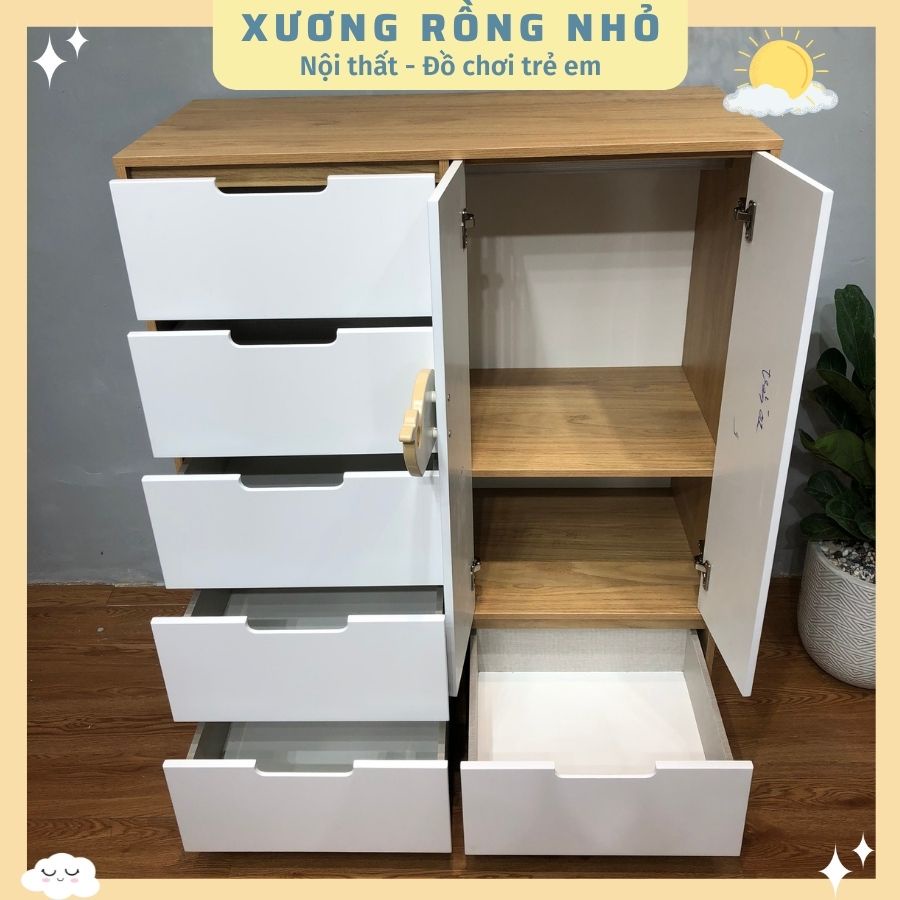 Tủ quần áo trẻ em bằng gỗ - Tủ gỗ cho bé - Tủ may đo theo yêu cầu Xương Rồng Nhỏ