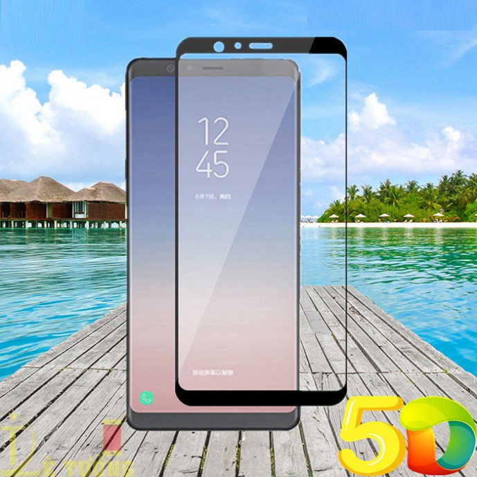 Kính Cường Lực Samsung A8/A8PLUS full màn tặng kèm khăn lau,giấy hút bụi.