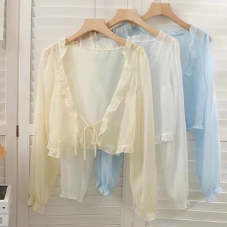 áo khoác tơ voan mỏng điệu đà (81003#)