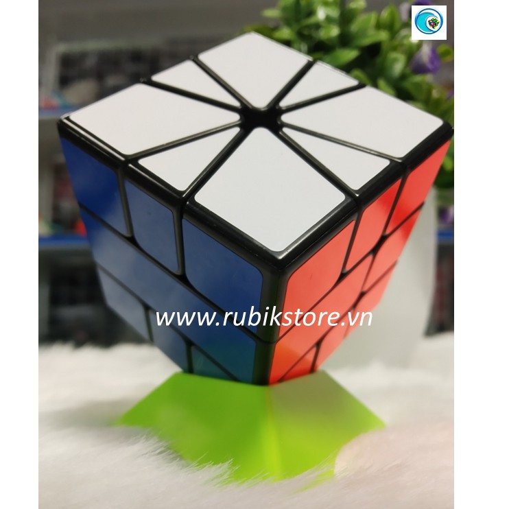 Đồ chơi Rubik biến thể 6 mặt Square 1 QiYi X-Man Volt Square -1 V2 Half Magnetic Black/Yellow White