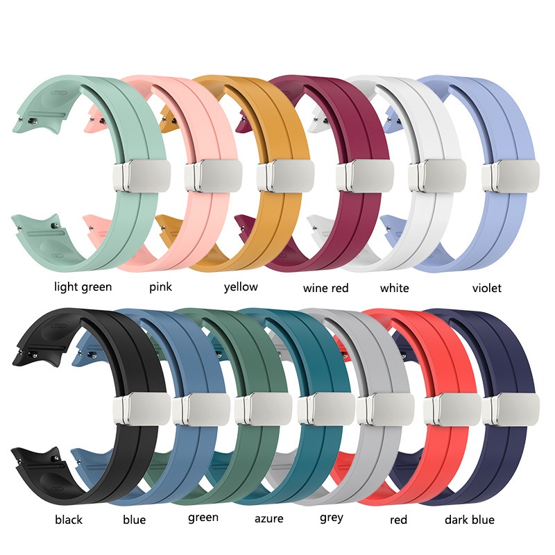 Dây Đeo Silicon Có Khóa Nam Châm Cho Đồng Hồ Thông Minh Samsung Galaxy Watch5 40 44mm 5 Pro 45mm 4 Classic 42 46mm