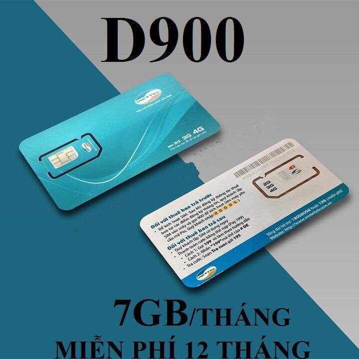 {SẢN PHẨM SIÊU HOT} Sim 4g viettel D900, trọn gói 1 năm, 7Gb tháng.