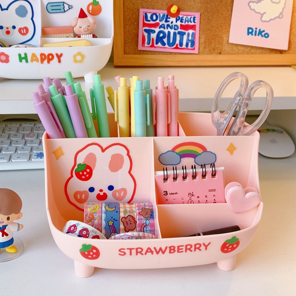 Hộp Đựng Bút Viết Bàn Học Dụng Cụ Học Tập Tặng Kèm Sticker Mini Ngẫu Nhiên