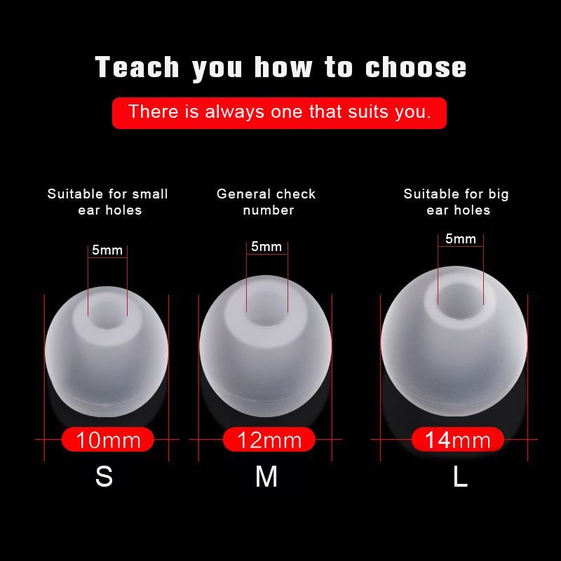 Set 3 cặp/ 6 cặp nút tai nghe bằng Silicone màu trắng mờ S/M/L