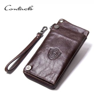 Bóp Ví Da Nam Ngang Cầm Tay Cao Cấp Da Bò Sáp Ngựa Điên Nam Nữ Contacts Wallet Manly