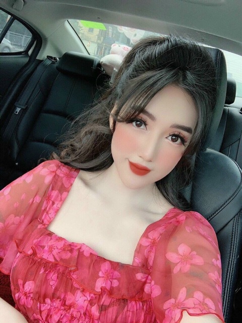 ĐẦM DÀI DÁNG XOÈ LỤA HOA XẾP BÈO GÍA RẺ