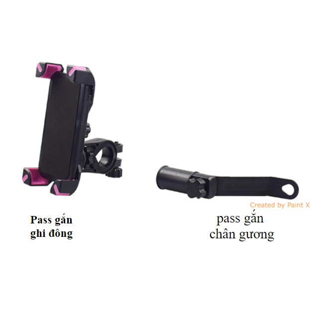 Giá Đỡ Điện Thoại Trên Xe Máy 4 Góc 2 gọng