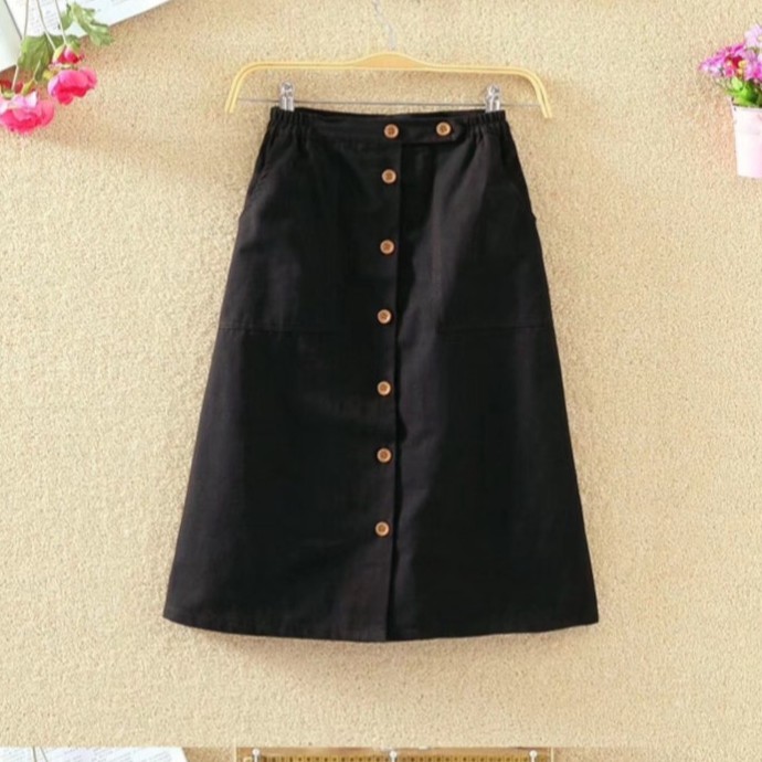 SẴN HÀNG | #902 Chân váy thô cúc chữ A dài hàng QC