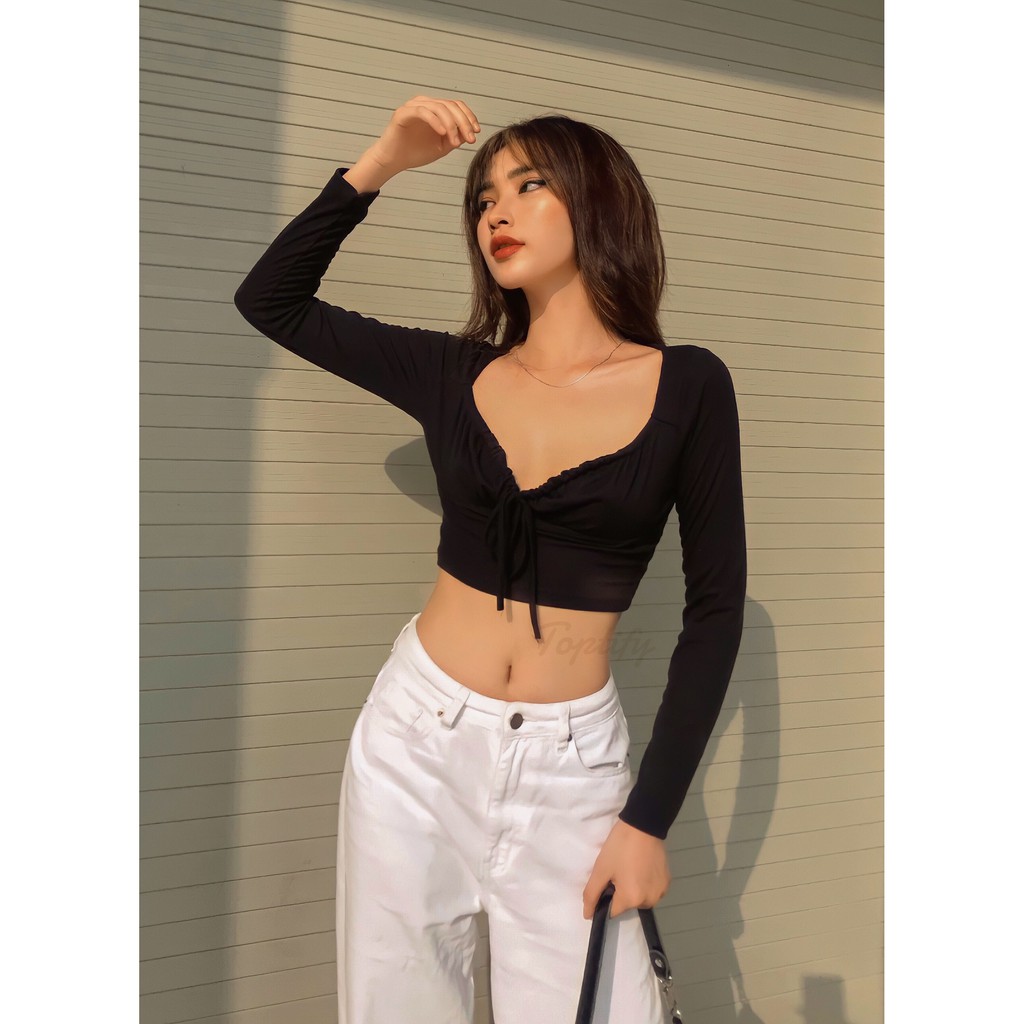 Áo Croptop Rút Dây Cúp Ngực