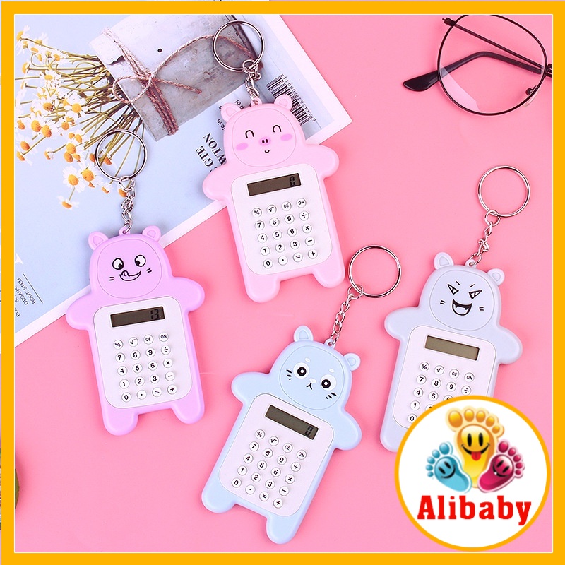 Máy tính cầm tay học sinh mini hình gấu dễ thương sáng tạo nhiều màu nhỏ gọn bỏ túi tiện dụng E958