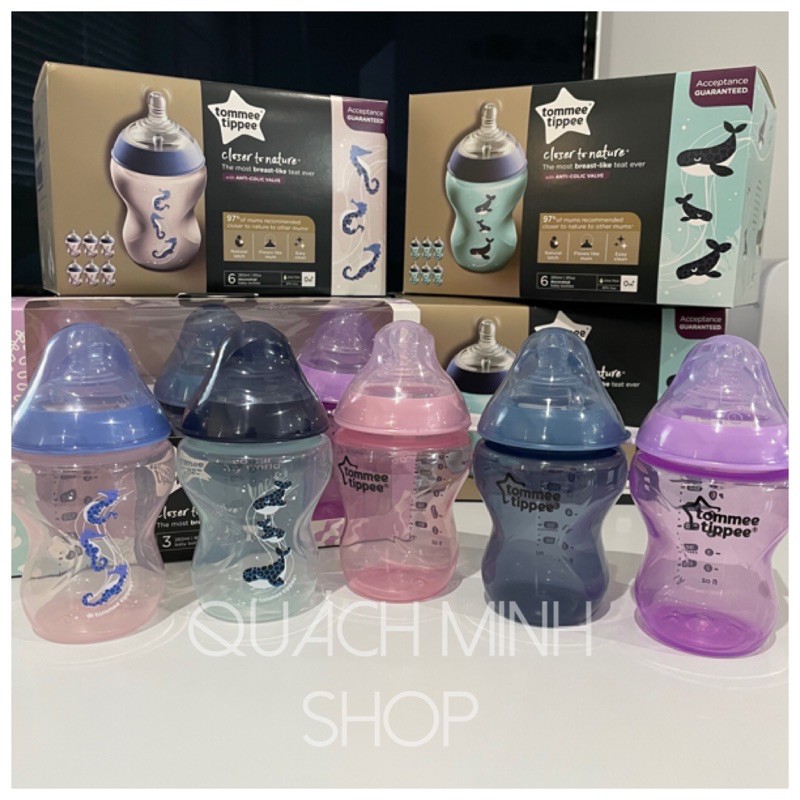 Bình Sữa Tommee Tippee Closer To Nature 260Ml - Đủ Màu - Hàng Úc