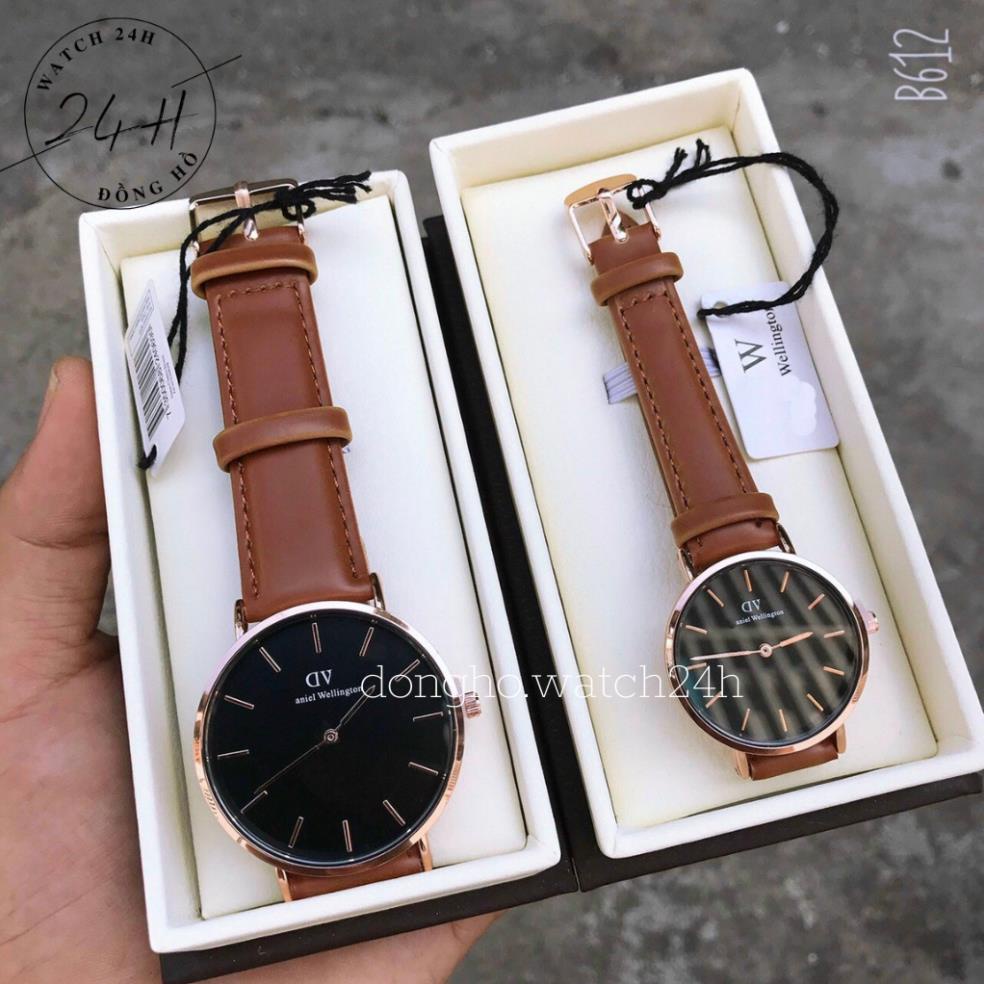 Đồng Hồ nam; Đồng Hồ nữ; dây da DVV có 2 size full cặp; thiết kế sang trọng và trẻ trung nhất